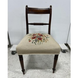 Regency Mahogany Side Chair |Embroider Seat