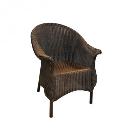 GARDEN CHAIR-Brown Wicker Arm Chair