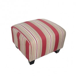 OTTOMAN-Red & Beige Striped