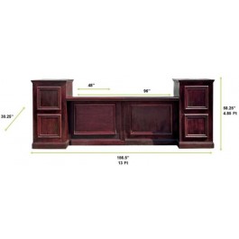 Mahogany Windowpane 4Piece Modular Bar