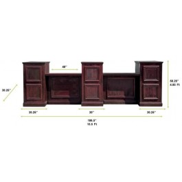 Mahogany Windowpane 5Piece Tall Modular Bar