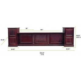 Mahogany Windowpane 5Piece Wide Modular Bar