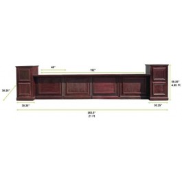 Mahogany Windowpane 6Piece Modular Bar