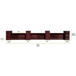 Mahogany Windowpane 10Piece Modular Bar