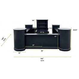 Black Tub 13Piece Modular Bar (Square W/Back Bar)