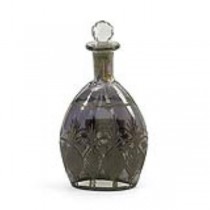 DECANTER-SILVER ETCHED GLASS-W