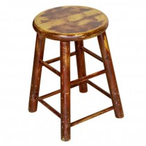 STOOL-RED PAINTED WOOD-20"