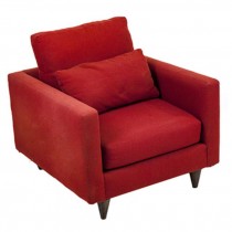 Red Boucle Club Chair