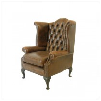 CHAIR-OFFICE-WING-BROWN-W/TUFT