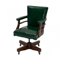 CHAIR-OFFICE GREEN LEATHER SWI