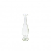 VASE-Narrow Clear Glass W/Pedestal Base