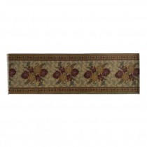 RUNNER-Red/Gold/Green Floral w/Border Down Sides