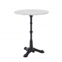 TABLE-24"RND WHITE FAUX MARBLE