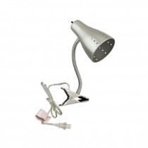 CLIP LAMP-Brushed Chrome W/Small Holes in Shade