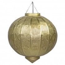 SHADE-Hanging Moroccan Gold Ball W/Pressed Metal Design