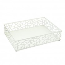 IN OUT TRAY-White Geometric Cutouts