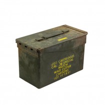 VINTAGE METAL CARTRIDGE BOX-Army Green