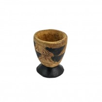 CUP-Carved Wood W/Pedestal Base