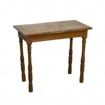 TABLE-SIDE-Stained Wood w/Turned Legs