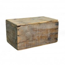 WOOD CRATE-Distressed Wood With Lid