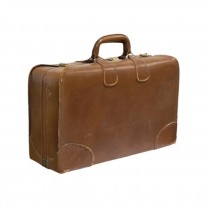 SUITCASE-Small Vintage Light Brown Russet Leather