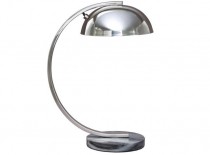 DESK LAMP-Chrome W/Arched Frame, Dome Shade, & Marble Base
