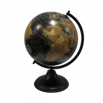 GLOBE-Black Metal Oak Globe