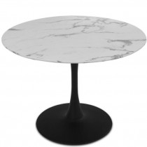 DINING TABLE-Saarinen Inspired W/Black Base & Faux Marble Top