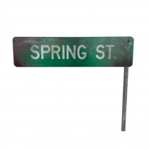 (83150199)SIGN-RAF Green Distressed "Spring Street" Street Sign on Short Pole