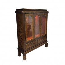 HUTCH-Fruitwood Asian Hand-Painted Chinoiserie 3 Door & 2 Drawer Hutch