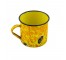 MUG-Coffee/Vintage Enamelware Yellow & Orange Swirl