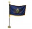 FLAG-Pennsylvania State Flag on Pole w|Finial & Gold Plastic Stand