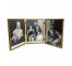 (52200461)PICTURE FRAME-Hinged Triple Gold Frame-Vintage Family & Children Portraits