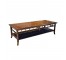 COFFEE TABLE-Fruitwood Faux Bamboo w|Under Shelving