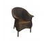 GARDEN CHAIR-Brown Wicker Arm Chair