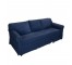 SOFA-Navy Blue Rolled Arm Sofa w|Skirt