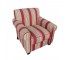 CLUB CHAIR-Red & Beige Striped Chair