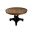 DINING TABLE-Walunt Round Dining Table w|Black Double Pedestal Base