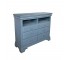 TV STAND-Light Blue Chest w|Open Shelves at Top & 6 Drawers Below