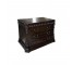 FILE CABINET-Mahogany Cabinet w|Leaf Pattern & Column Side