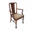 ARM CHAIR-Thin Slatted Back Oak Frame w|Clawfoot & Nailheads on Seat