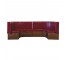 BANQUETTE-Vintage Curved Burgundy Channel Back Banquette