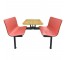 BOOTH-Free Standing Laminate Pink Seats & Wood Grain Table