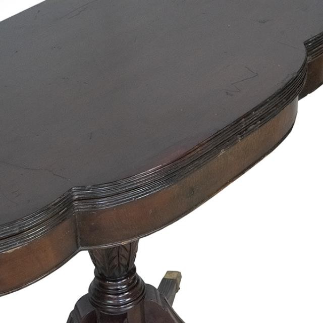 TABLE-PEDESTAL-FLIP TOP-MAHOGA