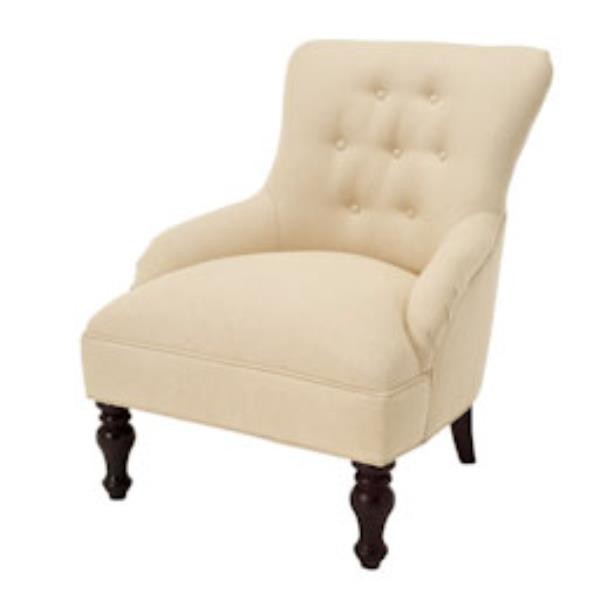 CHAIR-SLIPPER-LINEN-TUFTED BAC