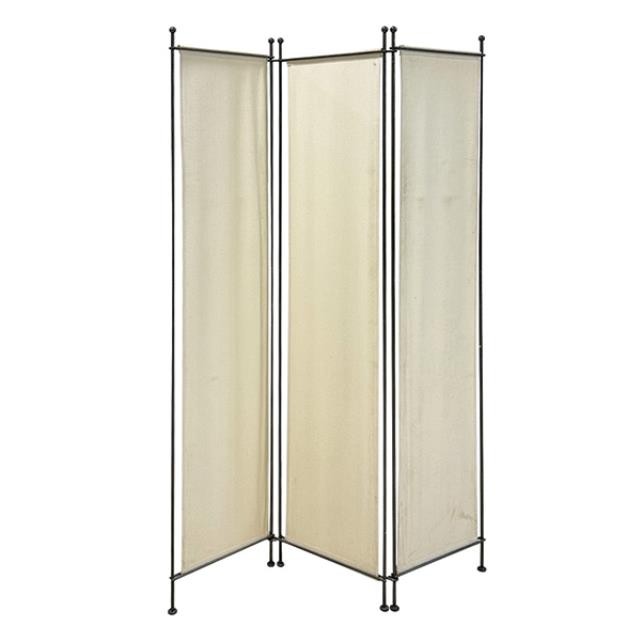 (48310005)SCREEN-3 Panel White Canvas on Metal Frames