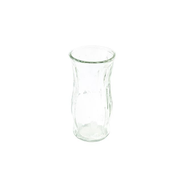 VASE-Large Pressed Clear Glass W/Fern Design