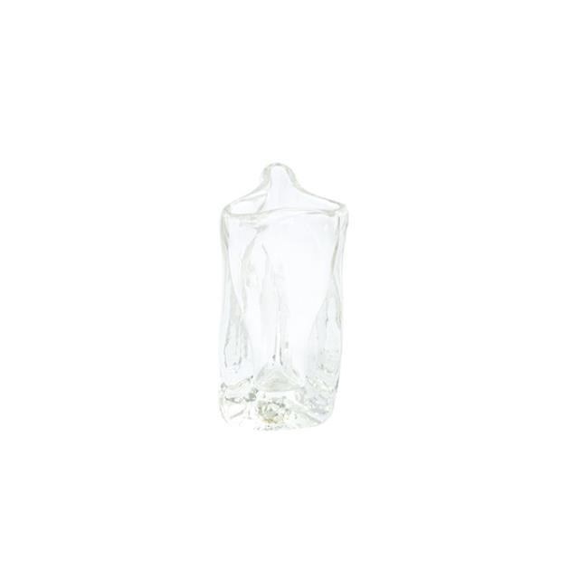 VASE-Clear Thick Pinched Glass/Triangle Shape