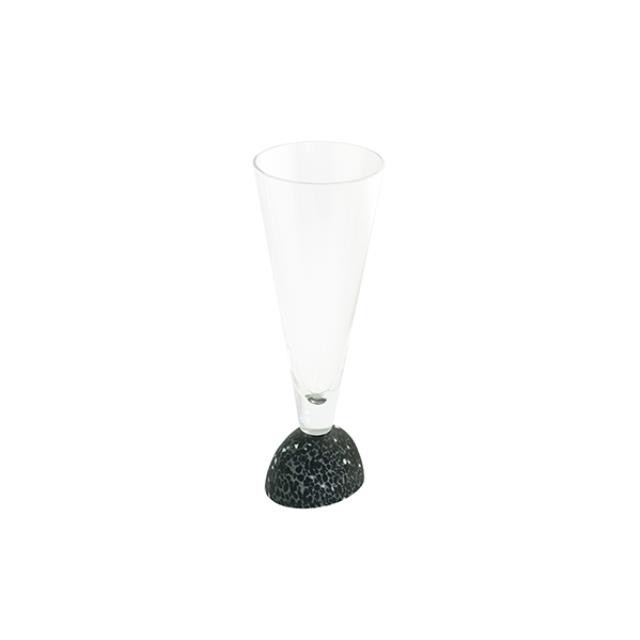 VASE-Clear Glass Pilsner W/Black Base