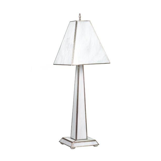 TABLE LAMP-White Stained Glass